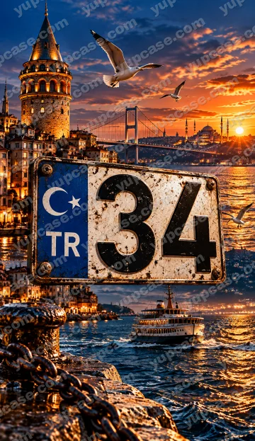 34 İstanbul – İstanbul Plakalı Boğaz Manzaralı Telefon Kılıfı telefon kılıfı