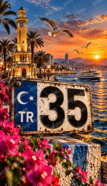 35 İzmir – İzmir Plakalı Gün Batımı Temalı Telefon Kılıfı telefon kılıfı