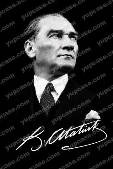 Atatürk Signature – Siyah Beyaz İmzalı Telefon Kılıfı telefon kılıfı