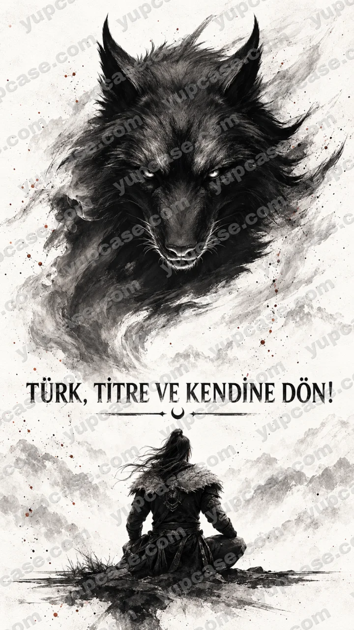 Bozkurtun Çağrısı – Türk, Titre ve Kendine Dön Tasarımlı Telefon Kılıfı telefon kılıfı