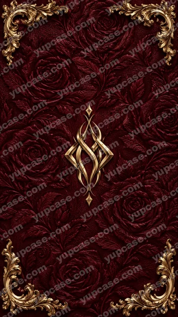 Burgundy Rose Gold – Bordo Gül Dokulu ve Altın Süslemeli Telefon Kılıfı telefon kılıfı