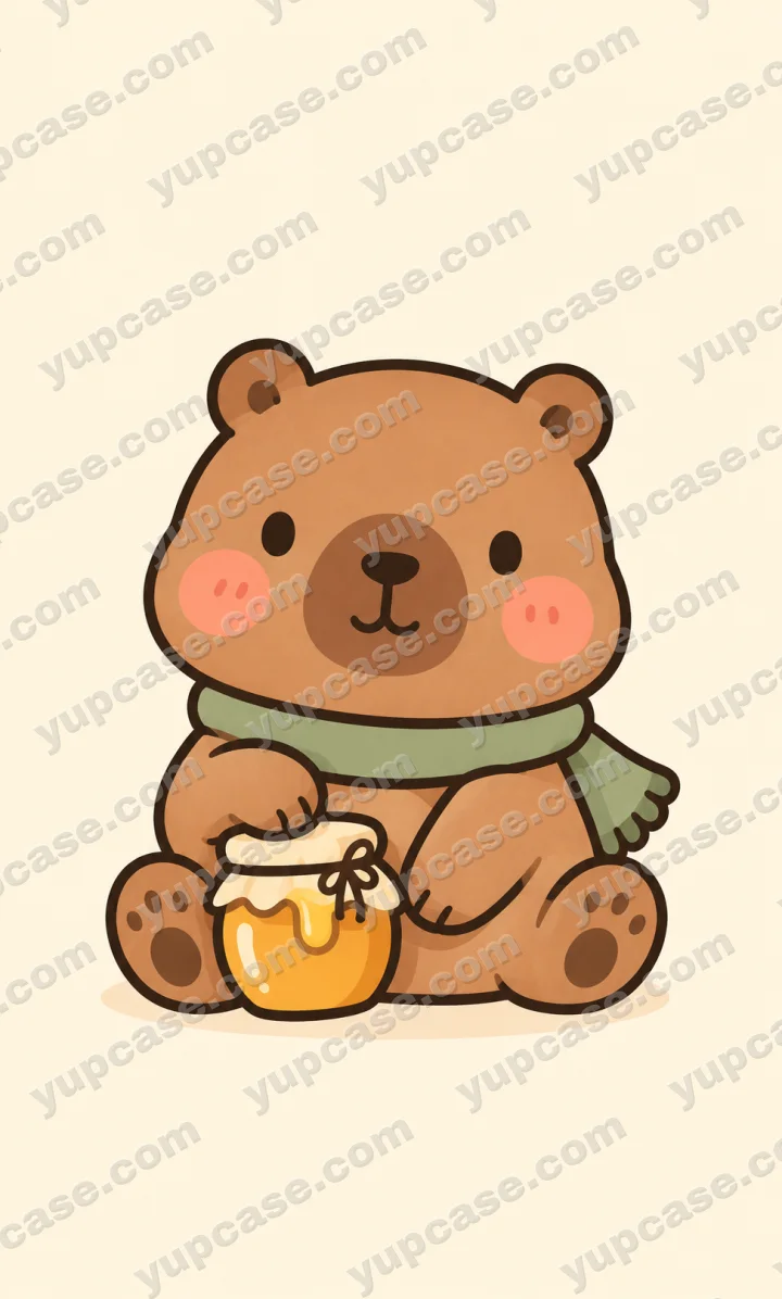 Cute Honey Bear – Ballı Kavanozlu Sevimli Ayıcık Telefon Kılıfı telefon kılıfı