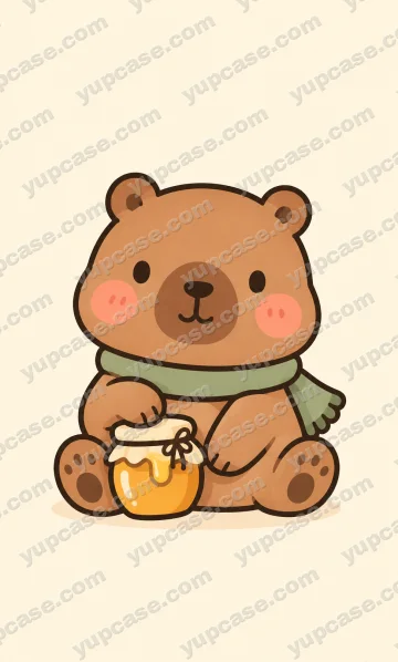 Cute Honey Bear – Ballı Kavanozlu Sevimli Ayıcık Telefon Kılıfı telefon kılıfı