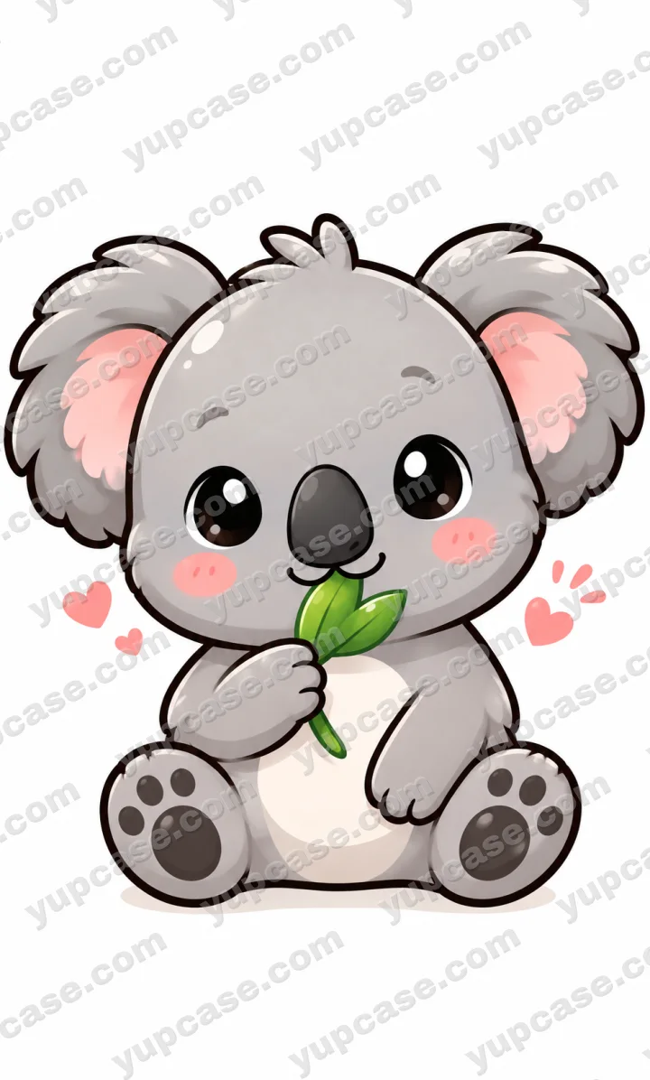 Cute Koala – Okaliptüs Yapraklı Sevimli Koala Telefon Kılıfı telefon kılıfı