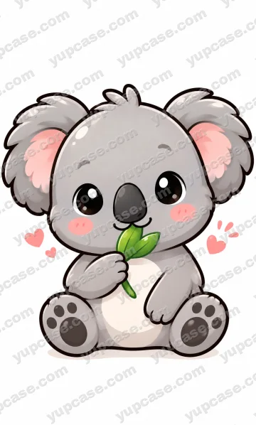 Cute Koala – Okaliptüs Yapraklı Sevimli Koala Telefon Kılıfı telefon kılıfı