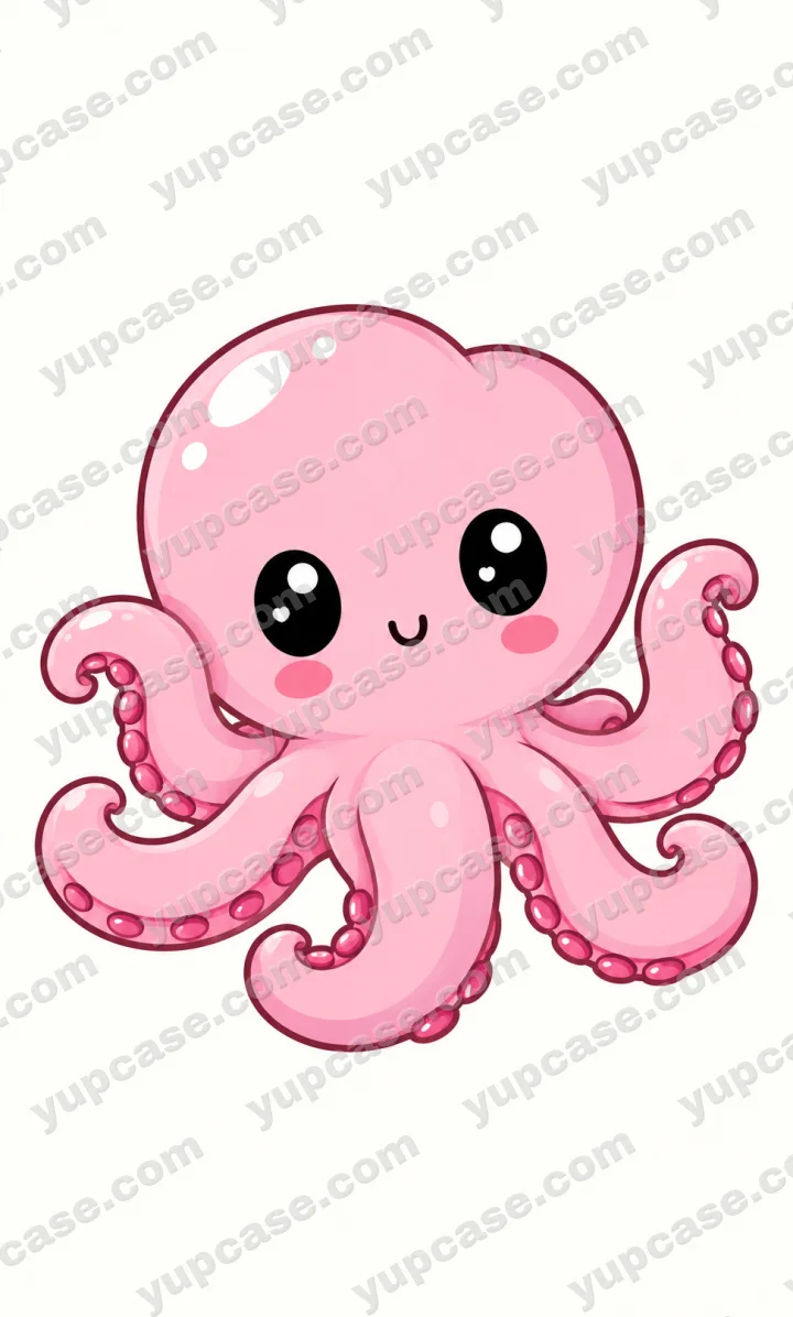 Cute Pink Octopus – Sevimli Pembe Ahtapot Telefon Kılıfı telefon kılıfı