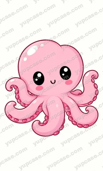 Cute Pink Octopus – Sevimli Pembe Ahtapot Telefon Kılıfı telefon kılıfı