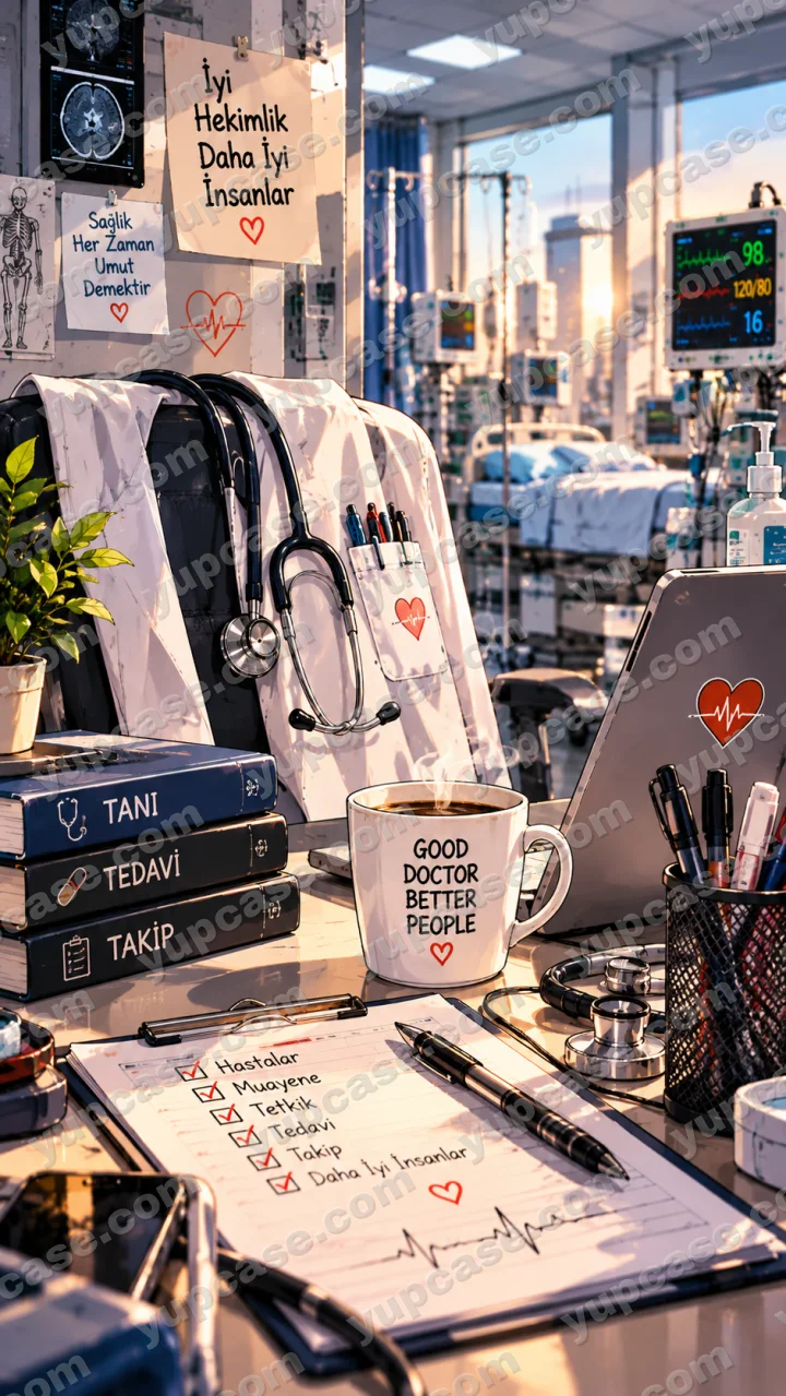 Doctor's Corner – Doktor Masası Temalı Telefon Kılıfı telefon kılıfı