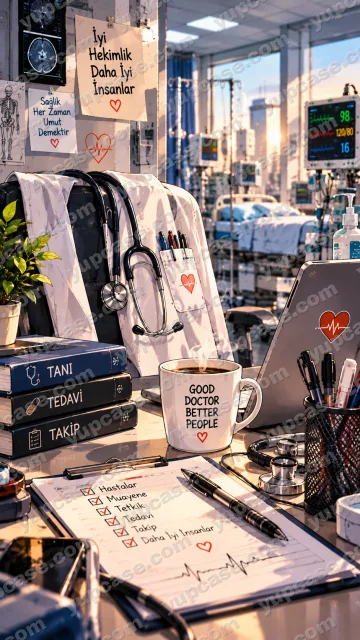 Doctor's Corner – Doktor Masası Temalı Telefon Kılıfı telefon kılıfı