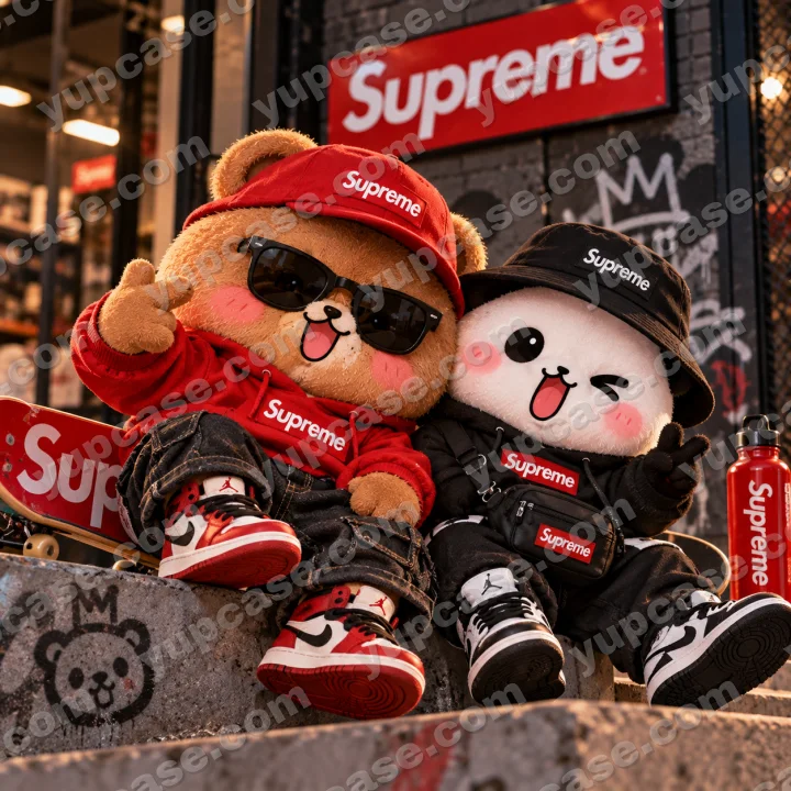 Dudu & Bubu Streetwear – Supreme Tarzı Ayıcık Telefon Kılıfı telefon kılıfı