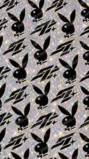 Holographic Bunny – Siyah Tavşan ve Gümüş Holografik Desenli Telefon Kılıfı telefon kılıfı