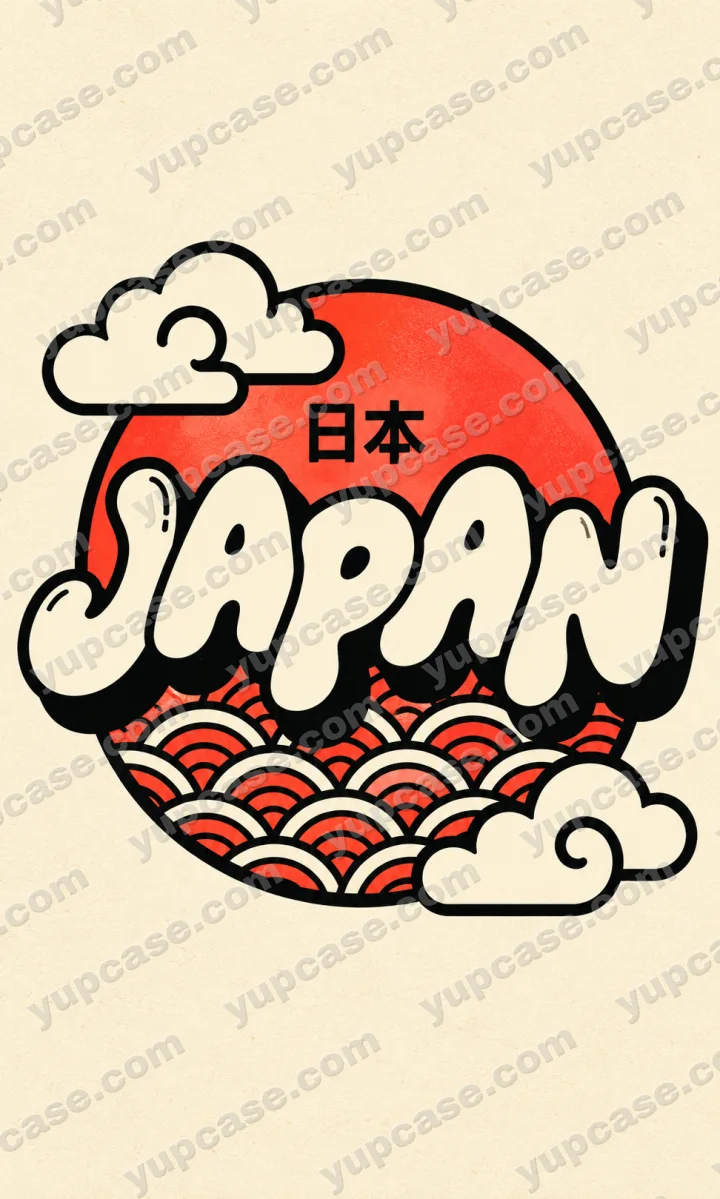 Japan Wave – Japon Güneşi ve Dalga Desenli Telefon Kılıfı telefon kılıfı