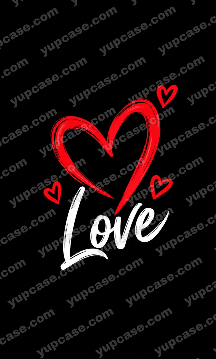 Kalp ve Love Yazılı Telefon Kılıfı telefon kılıfı