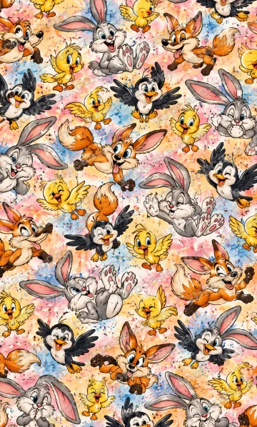 Looney Tunes Pastel Mix – Renkli Çizgi Film Karakterleri Telefon Kılıfı telefon kılıfı