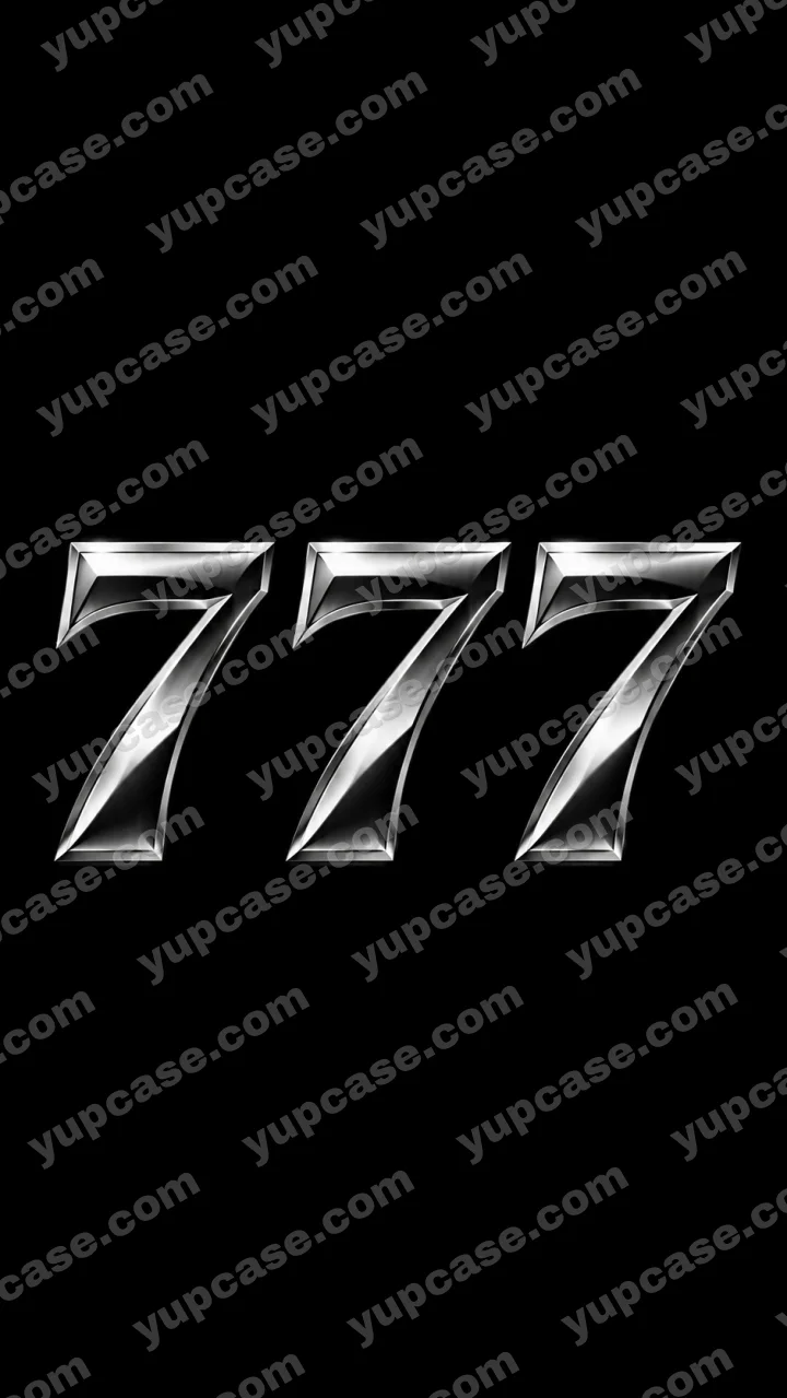 Lucky 777 – Krom Efektli Siyah Premium Telefon Kılıfı telefon kılıfı