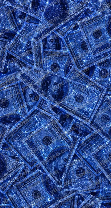 Mavi Dolar – Işıltılı Banknot Desenli Telefon Kılıfı telefon kılıfı