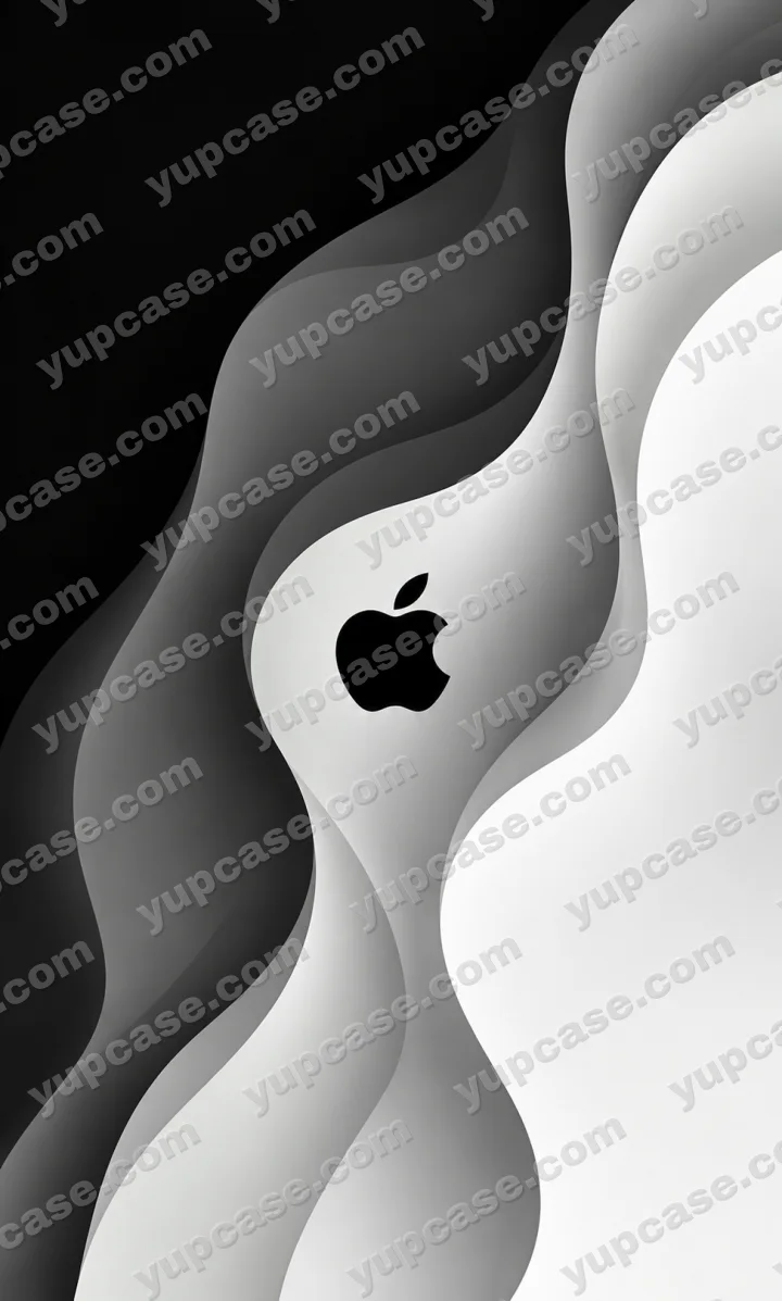 Monochrome Flow – Siyah Gri Dalgalı Desenli Telefon Kılıfı telefon kılıfı