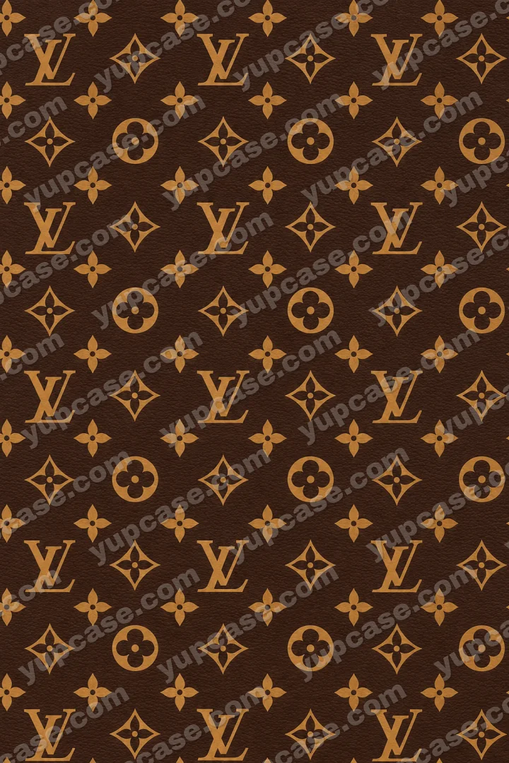 Royal Monogram – Kahverengi Lüks Desenli Telefon Kılıfı telefon kılıfı