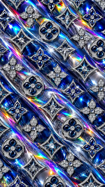 Sapphire Crystal – Lacivert Safir ve Gümüş Kristal Desenli Telefon Kılıfı telefon kılıfı