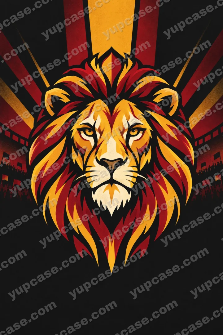Sarı Kırmızı Aslan Amblem telefon kılıfı