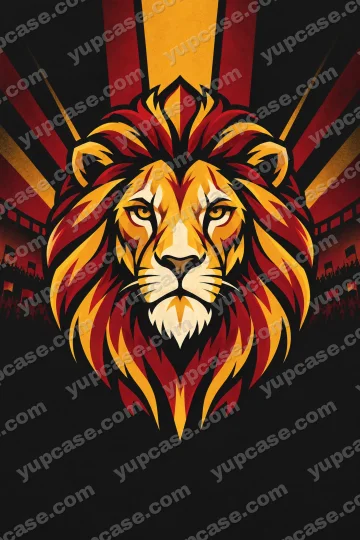 Sarı Kırmızı Aslan Amblem telefon kılıfı