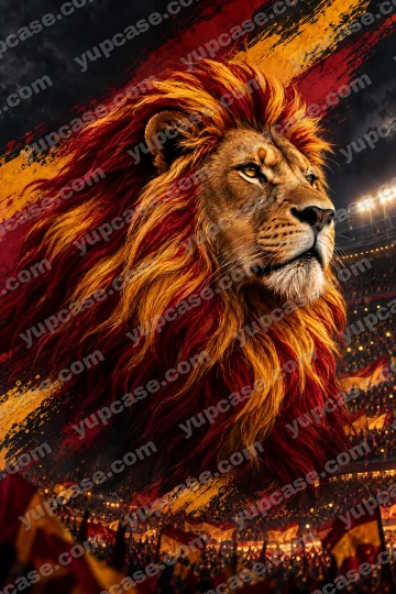 Sarı Kırmızı Aslan Tribün telefon kılıfı