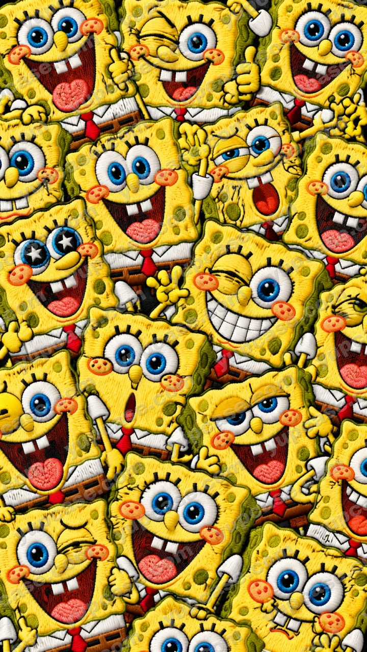 SpongeBob Smile Patch – Sarı Sünger Karakterli Nakış Efektli Telefon Kılıfı telefon kılıfı