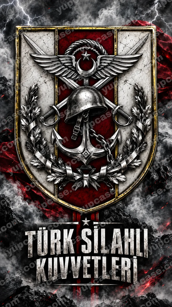 Steel Honor – Türk Silahlı Kuvvetleri Temalı Metalik Arma Telefon Kılıfı telefon kılıfı