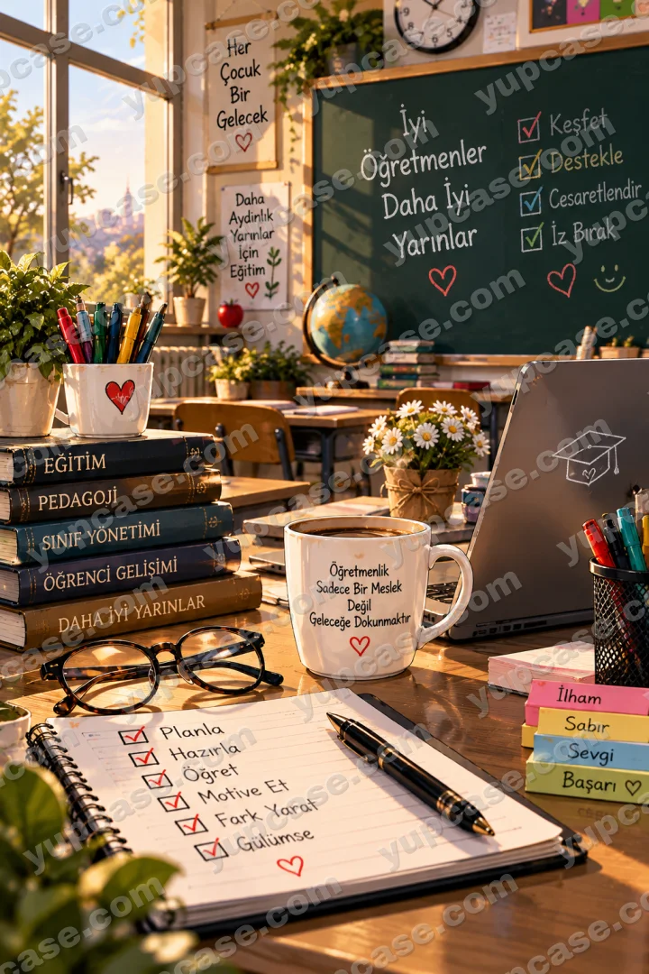 Teacher's Corner – Öğretmen Masası Temalı Telefon Kılıfı telefon kılıfı